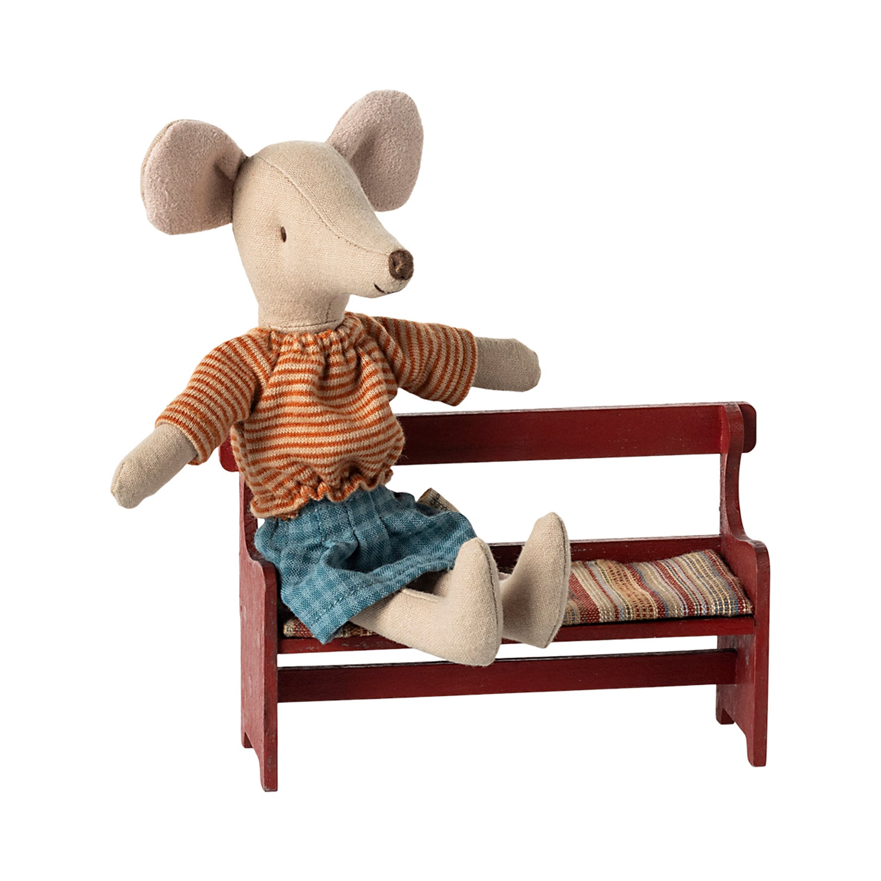 Maileg Bench, Mouse Size - Red