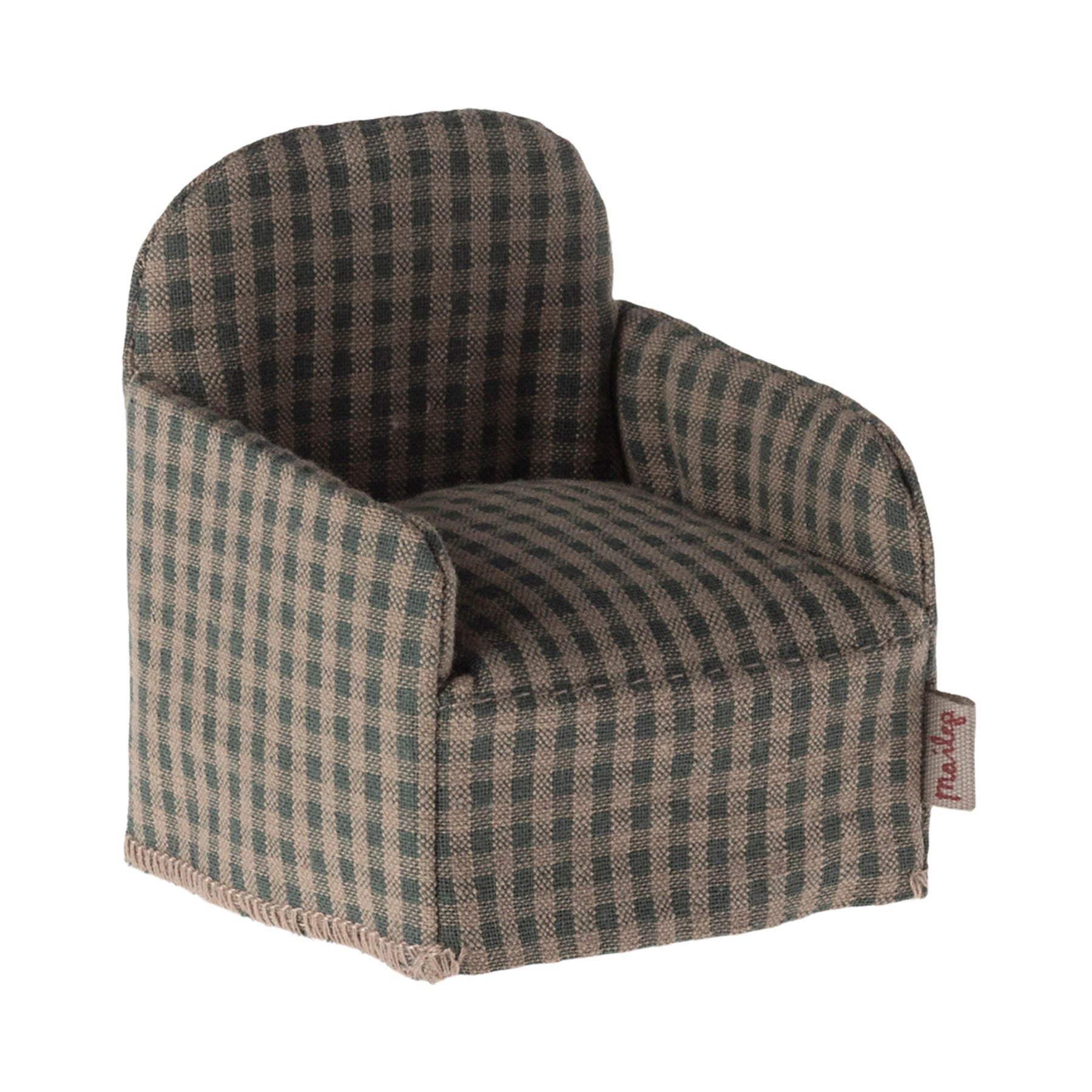 Maileg Mouse Chair  - Green Check