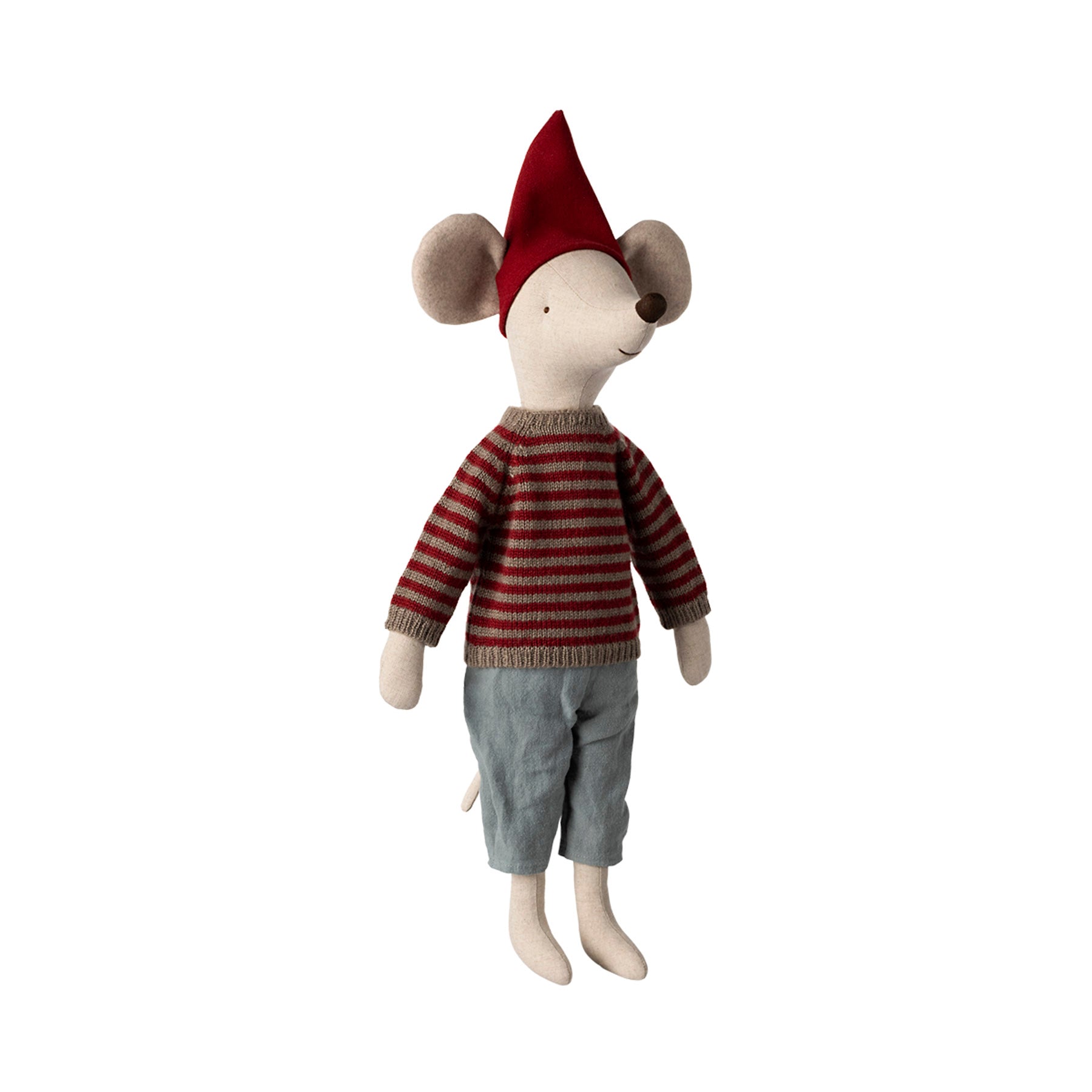 Maileg Medium Boy Mouse with Red Jumper