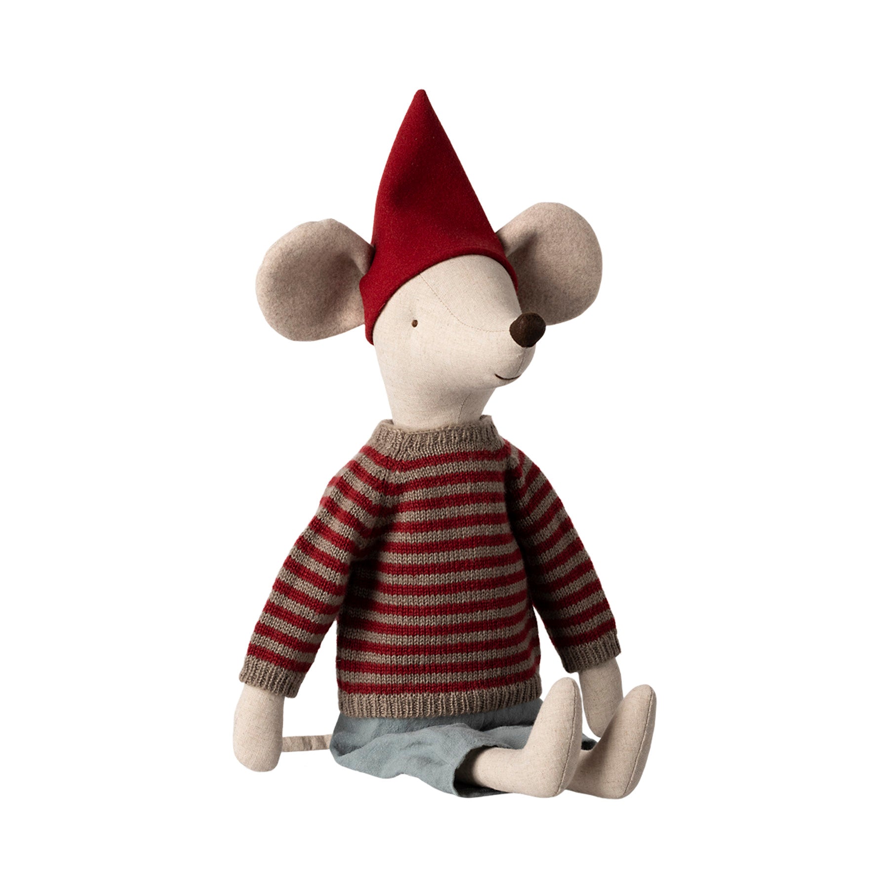 Maileg Medium Boy Mouse with Red Jumper