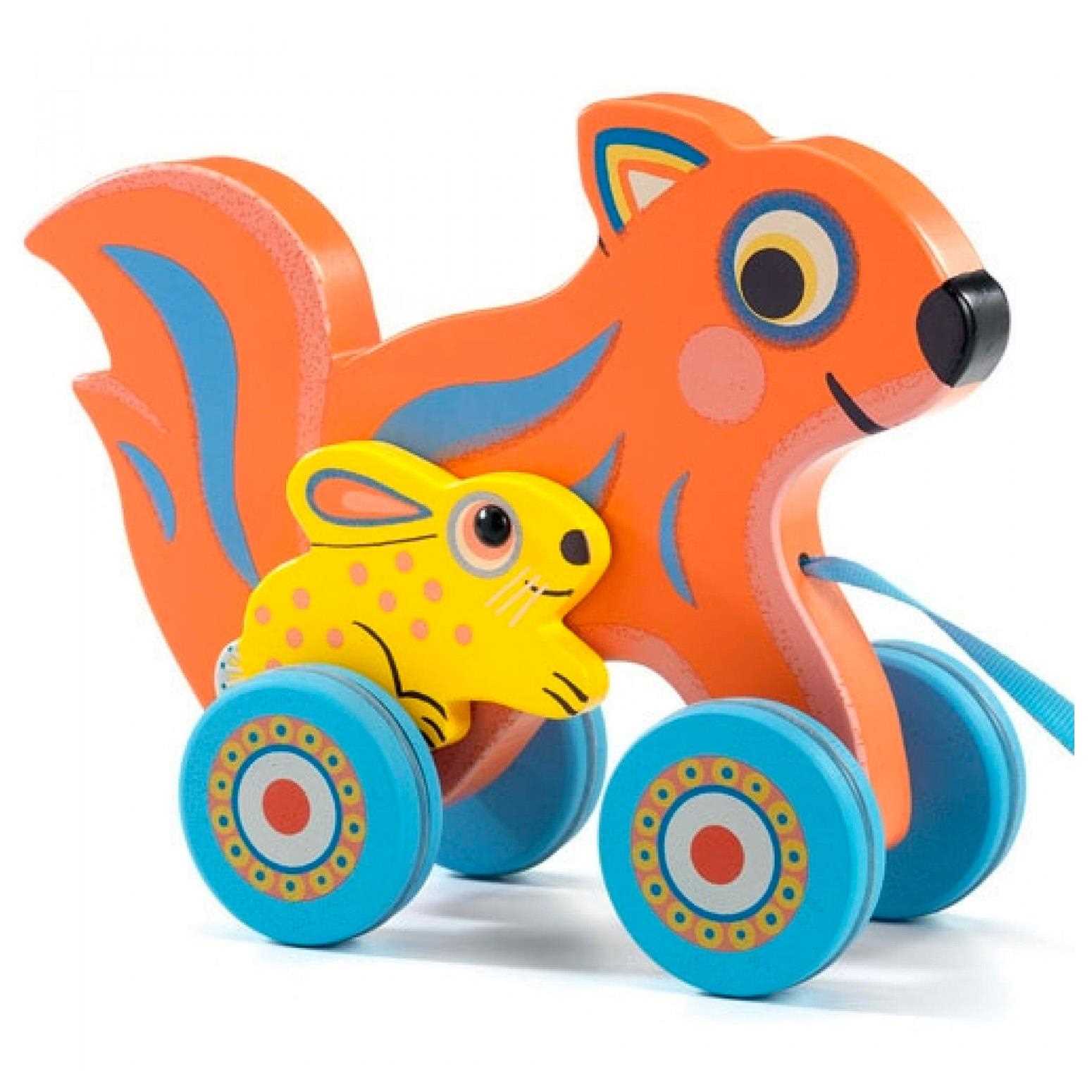 Djeco Pull Along Squirrel & Bunny - Max & Ola