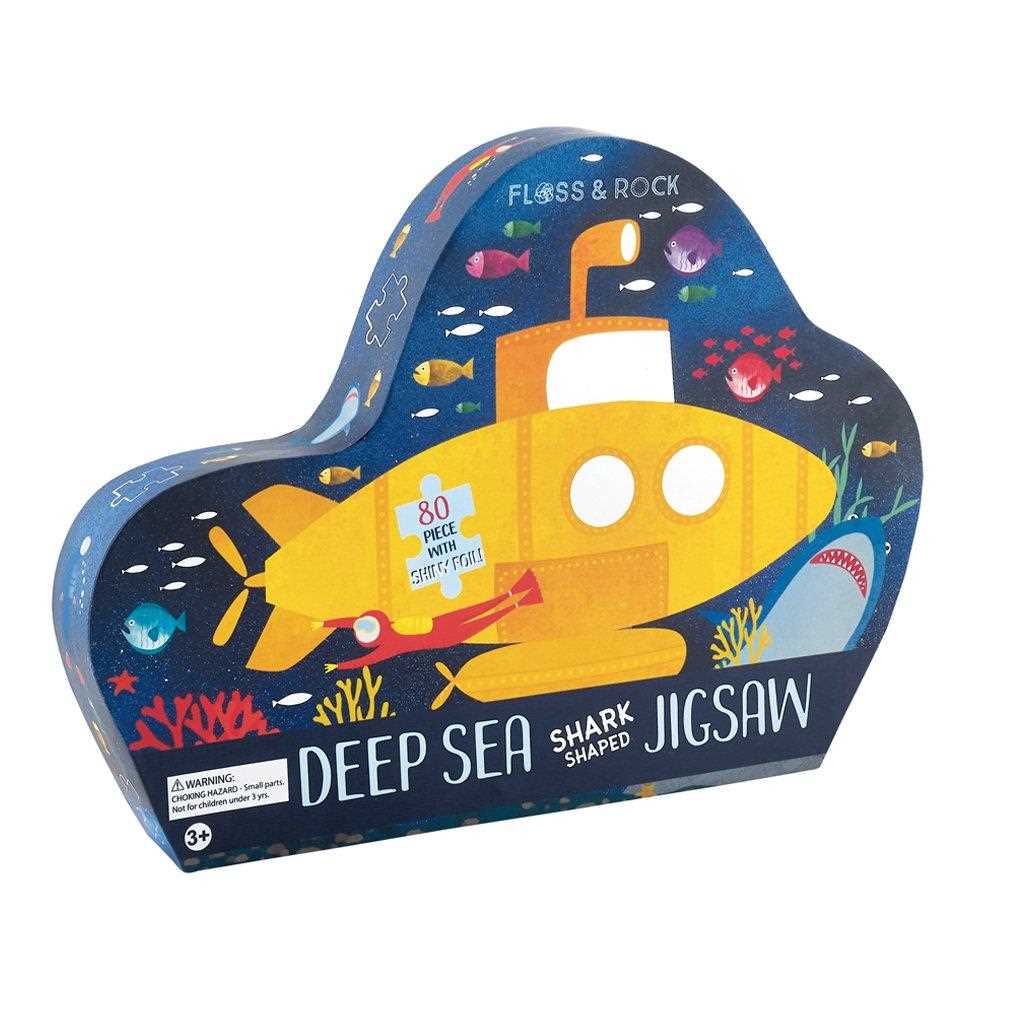 Floss & Rock Deep Sea 80pc Shark" Shaped Jigsaw