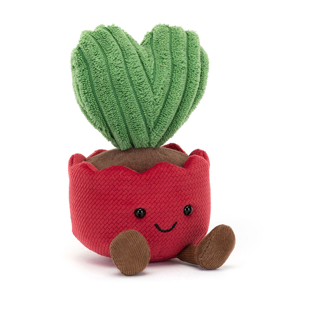 jellycat little red pot with a heart shaped cactus