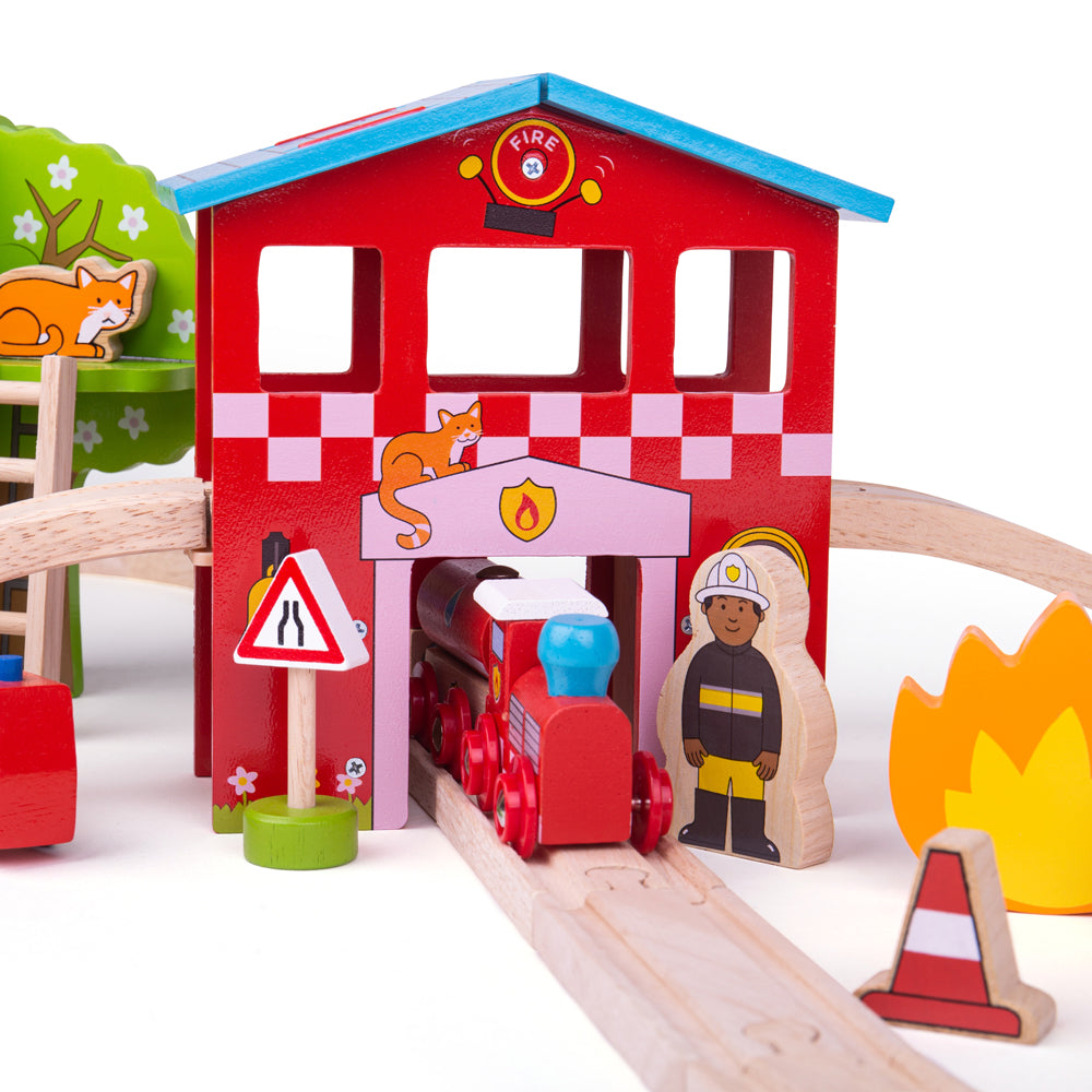 Fire Station Train Set