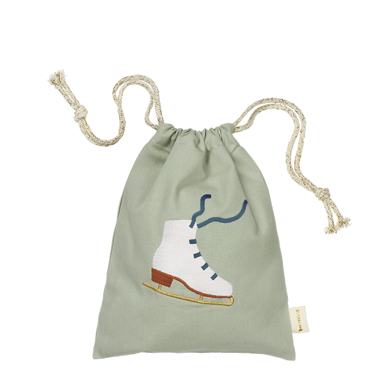 Fabelab Gift Bag - Ice Skate Embroidery - Eucalyptus