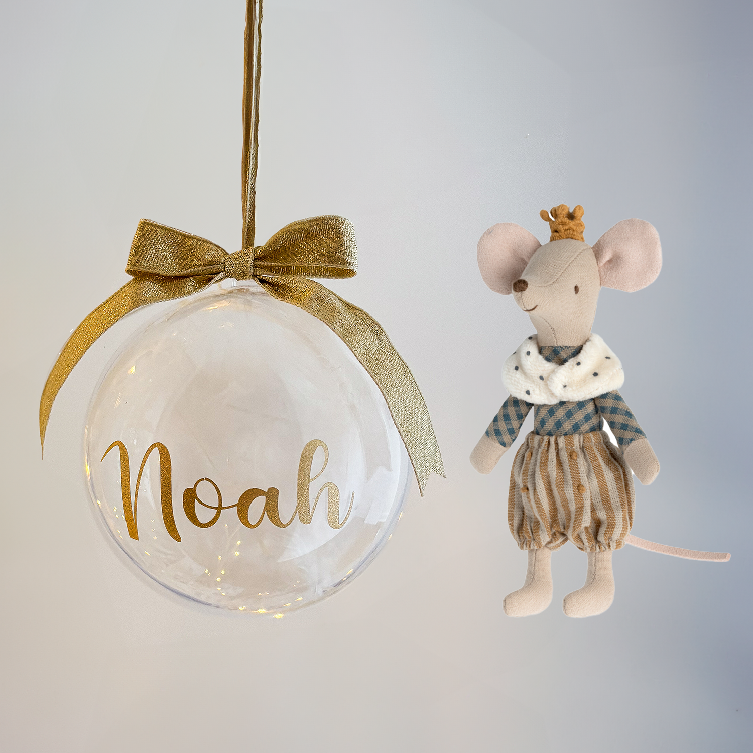 Personalised Christmas Bauble (10cm) with Big Brother or Sister Mouse