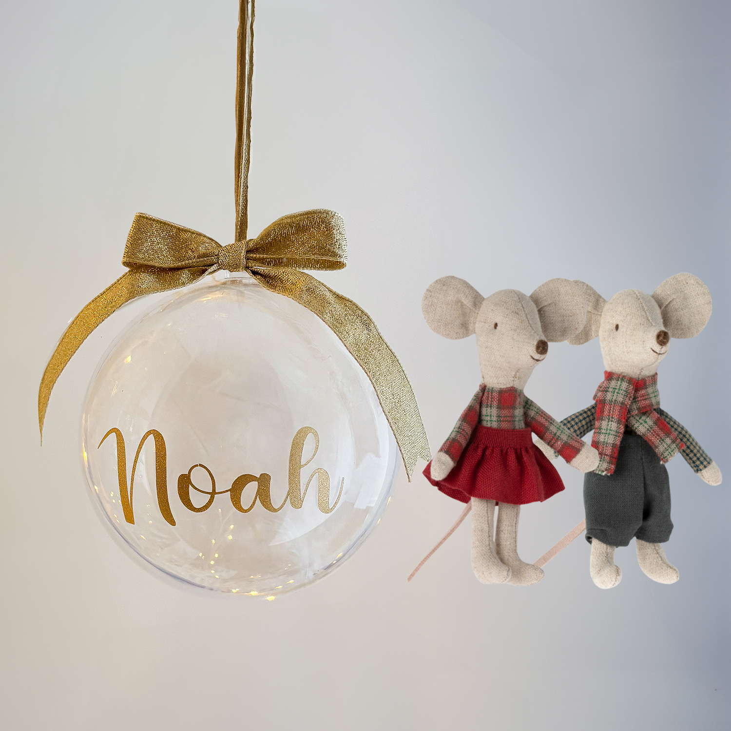 Personalised Christmas Bauble (10cm) with Big Brother or Sister Mouse