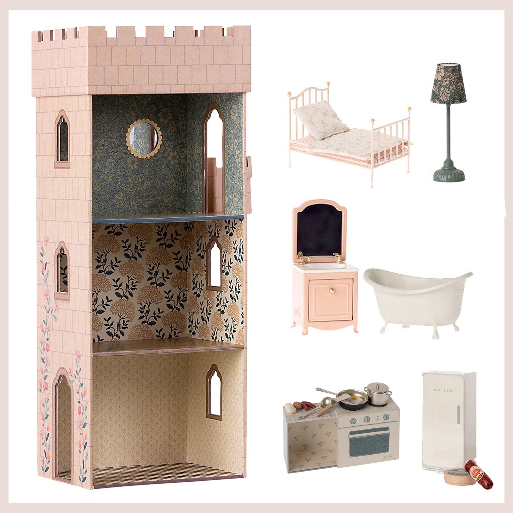 Maileg Castle with Mirror & Furniture Bundle