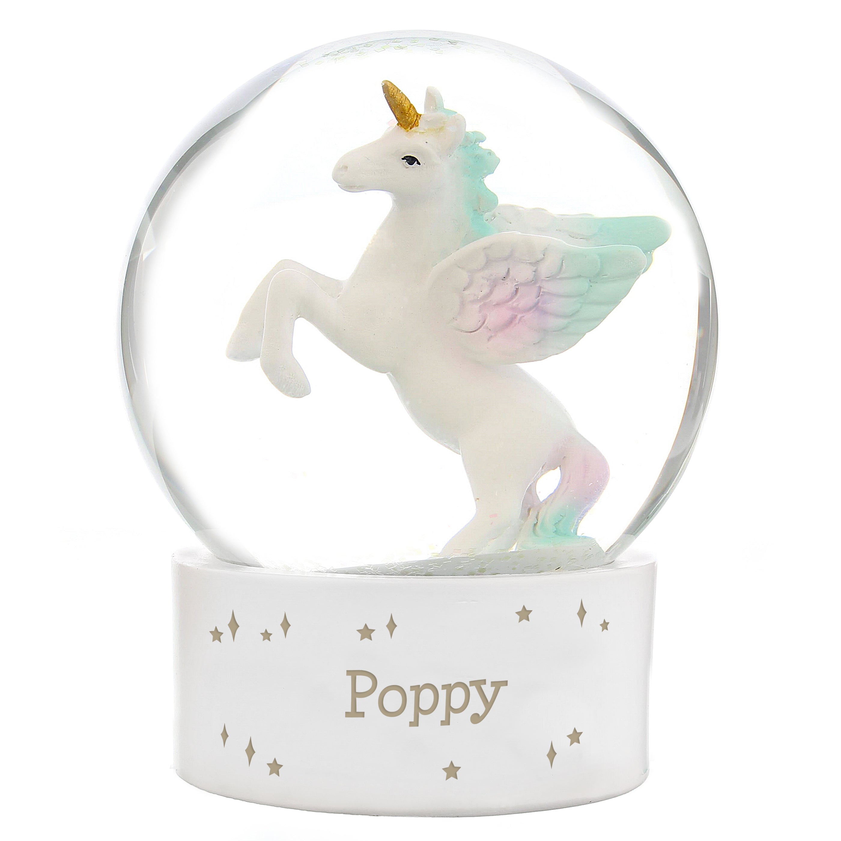 Personalised Name Unicorn Snow Globe