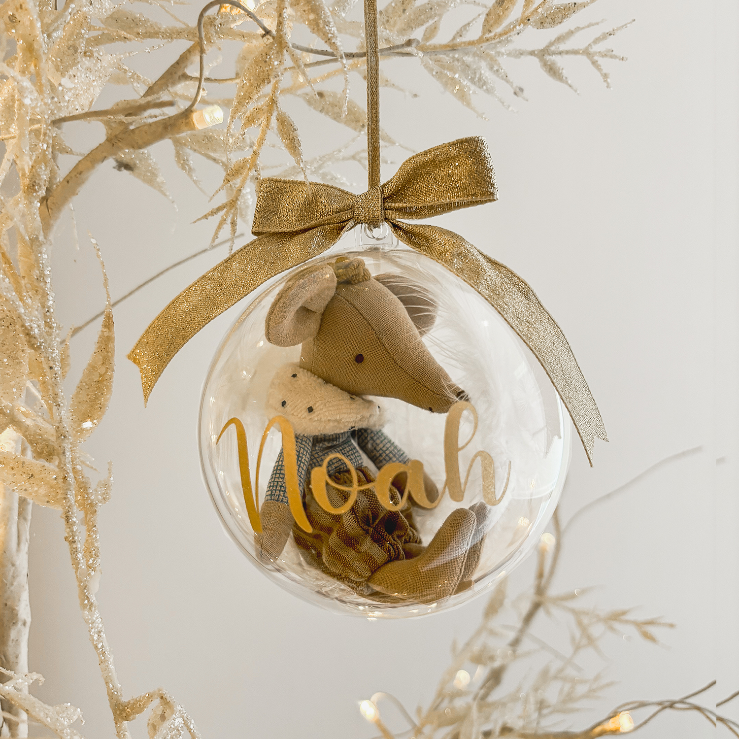 Personalised Christmas Bauble (10cm) with Big Brother or Sister Mouse