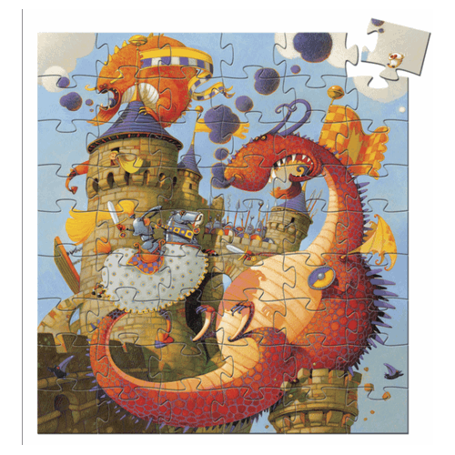 Djeco Silhouette Puzzle - Vaillant and the Dragon (54pc)