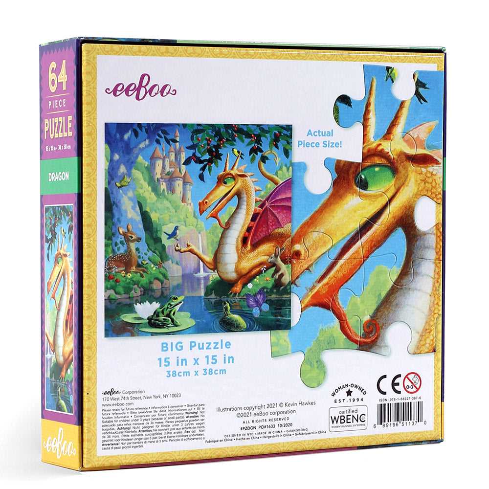 eeBoo Dragon - 64 piece puzzle