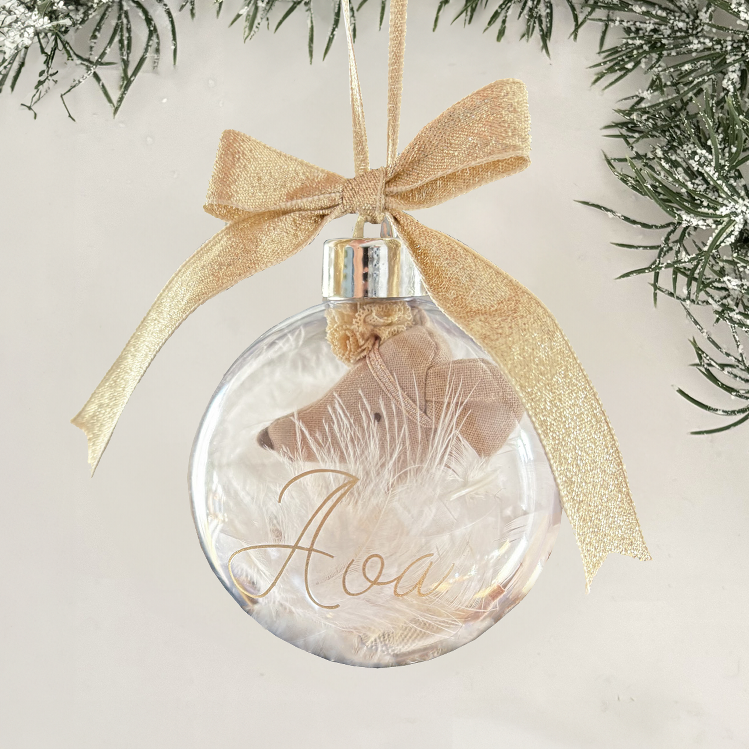 Personalised Christmas Bauble - Maileg Ballerina - Gold