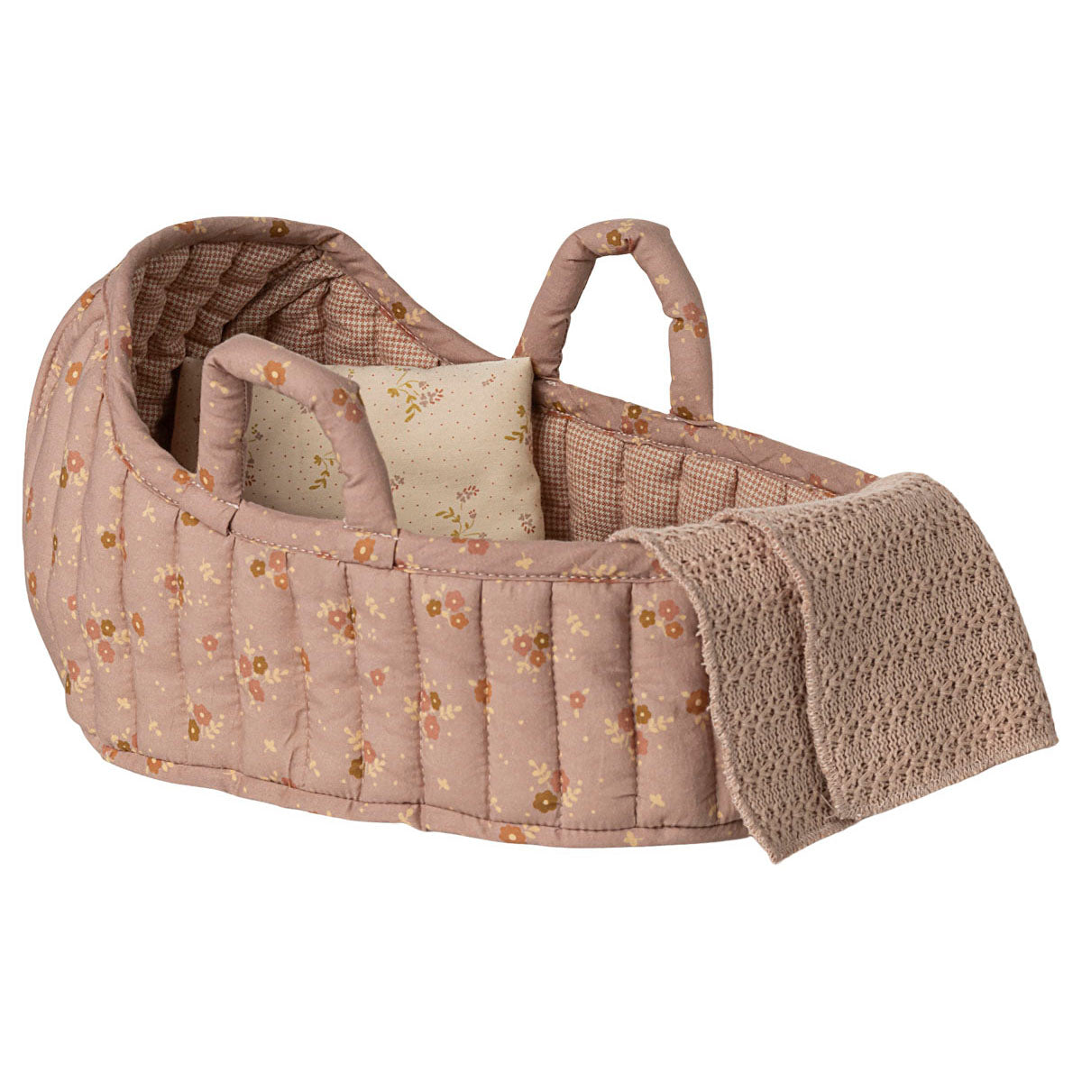 Rose carrycot with a pillow and blanket