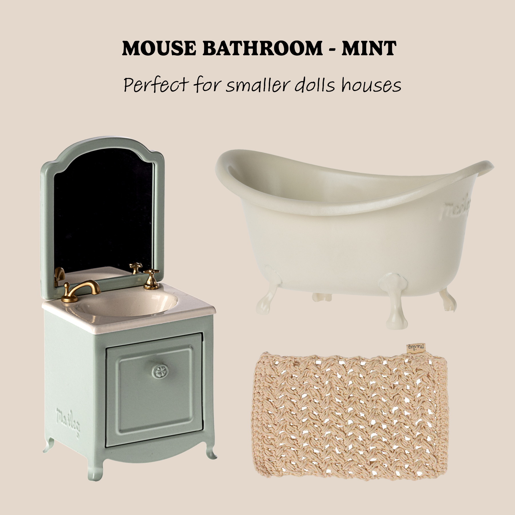 Maileg Mouse Bathroom Bundle - Mint