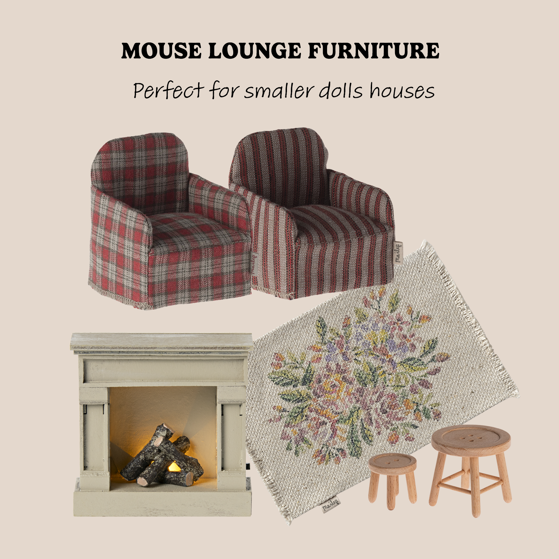 Maileg Mouse Lounge with Chairs Bundle