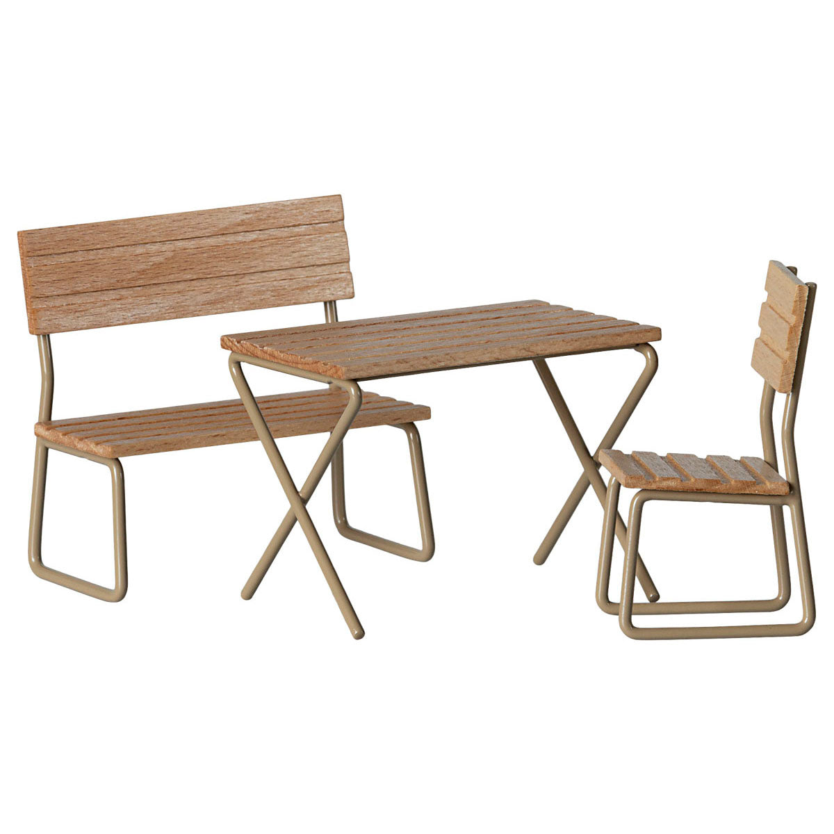 Maileg Garden Set for Mice -  Table, Chair & Bench