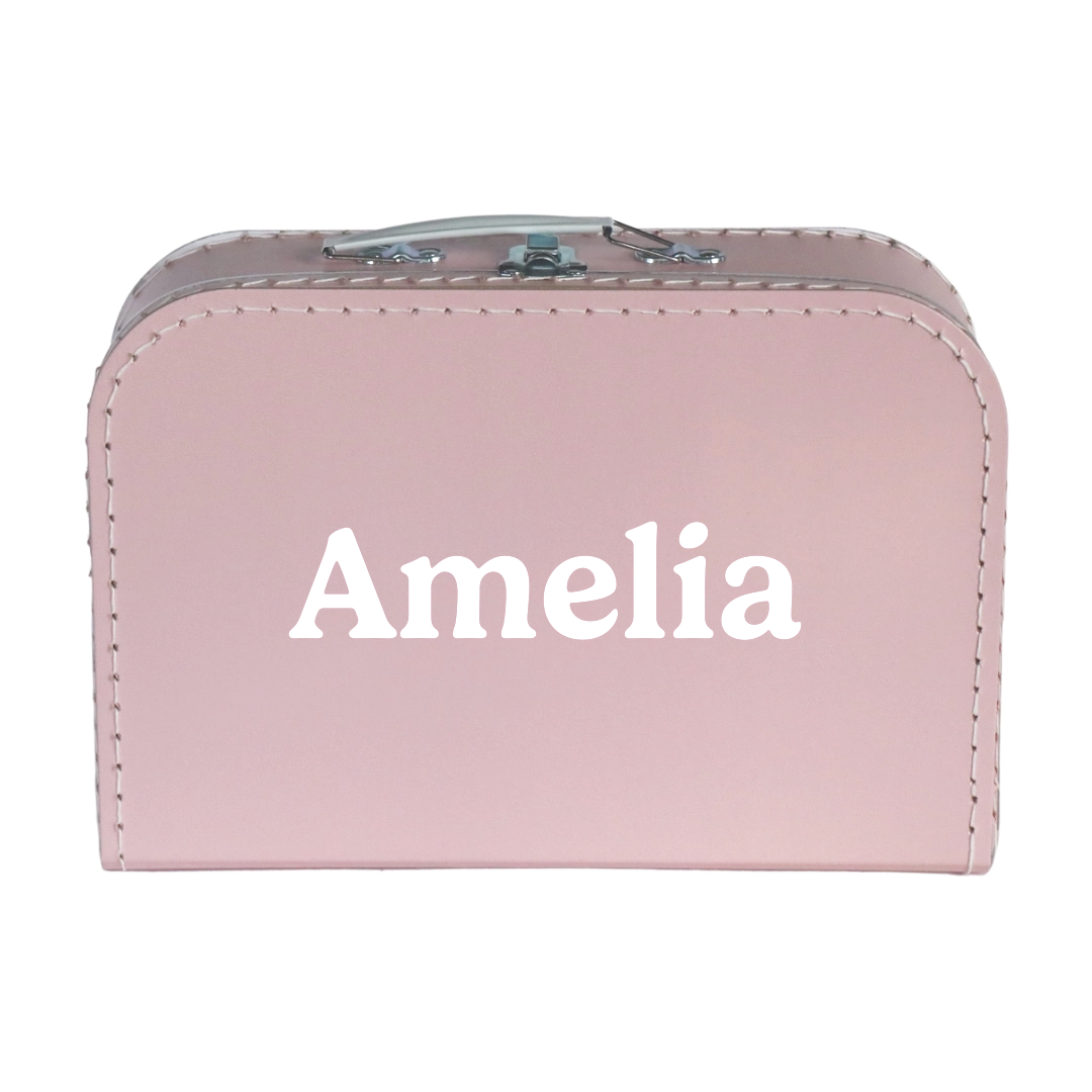 Pink Cardboard Suitcase / Keepsake Box - Personalise