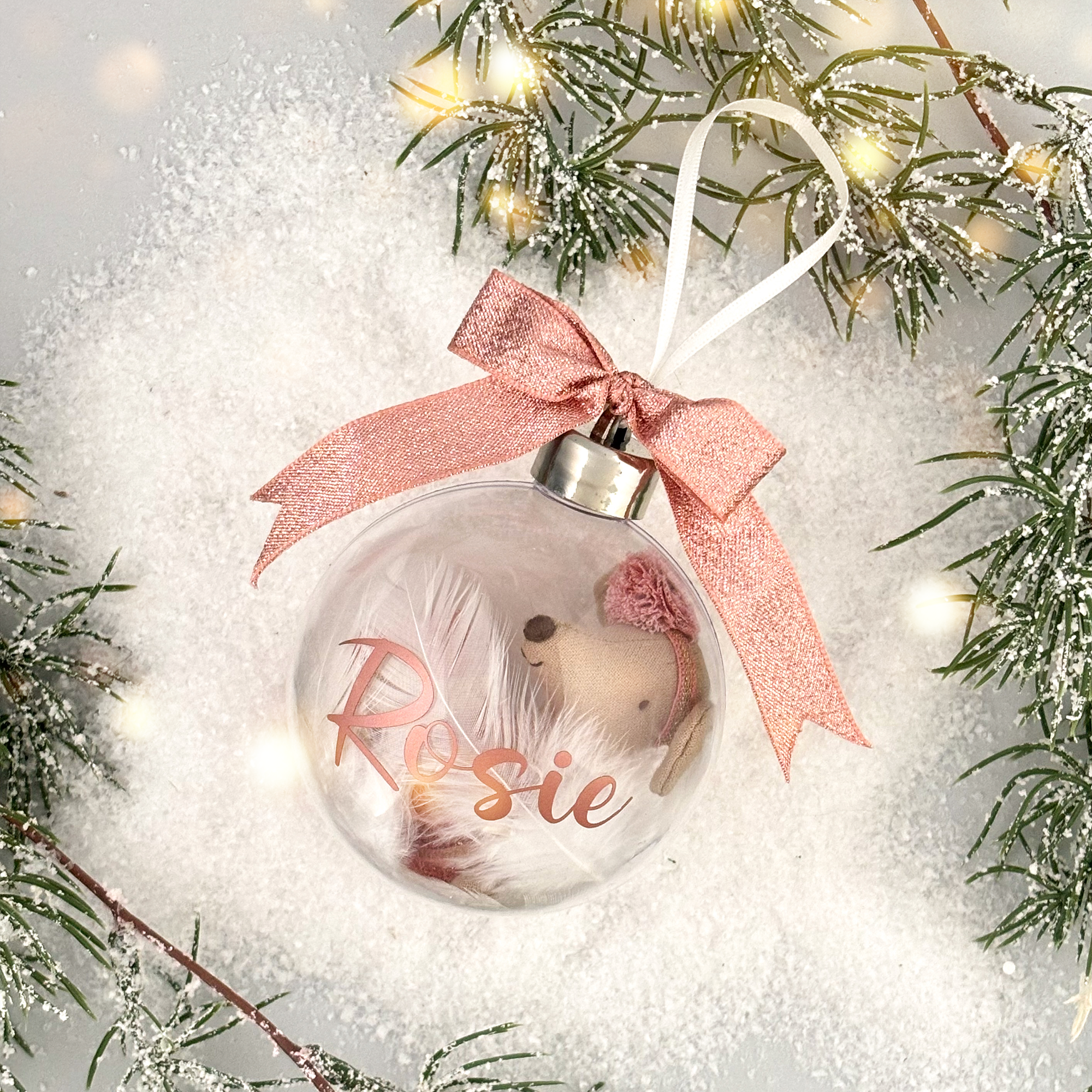 Personalised Christmas Bauble - Maileg Ballerina - Pink