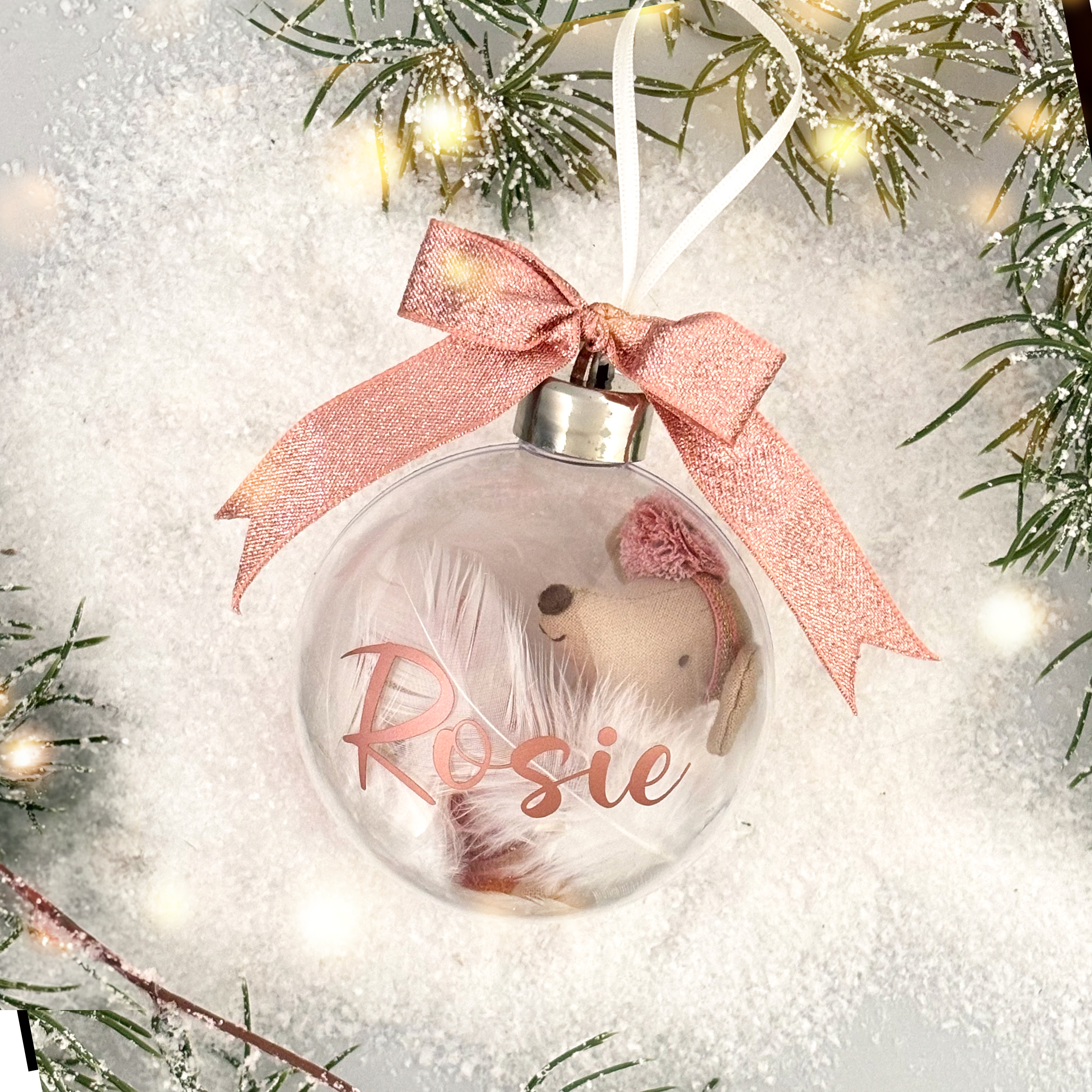 Personalised Christmas Bauble - Maileg Ballerina - Pink