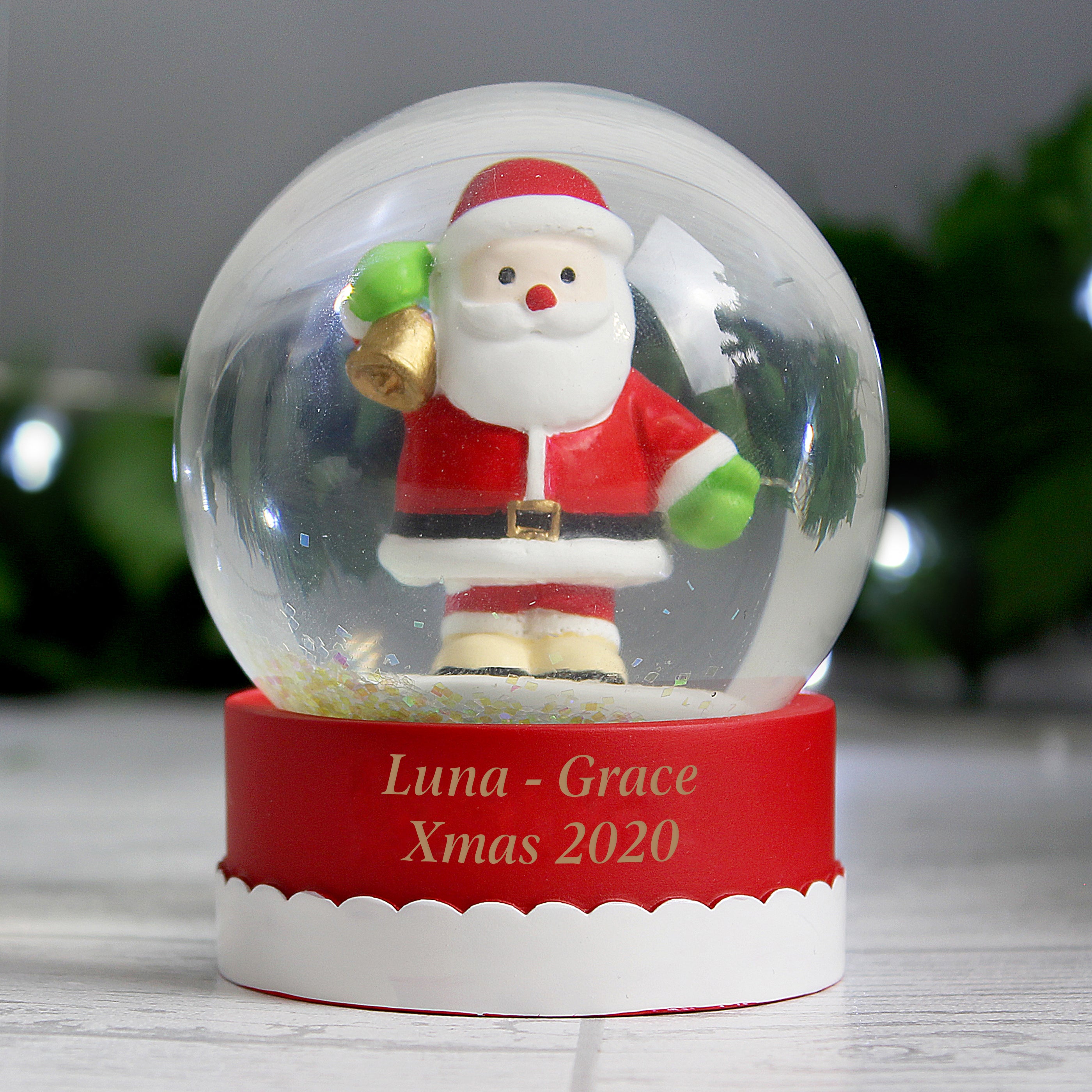 Personalised Message Santa Snow Globe