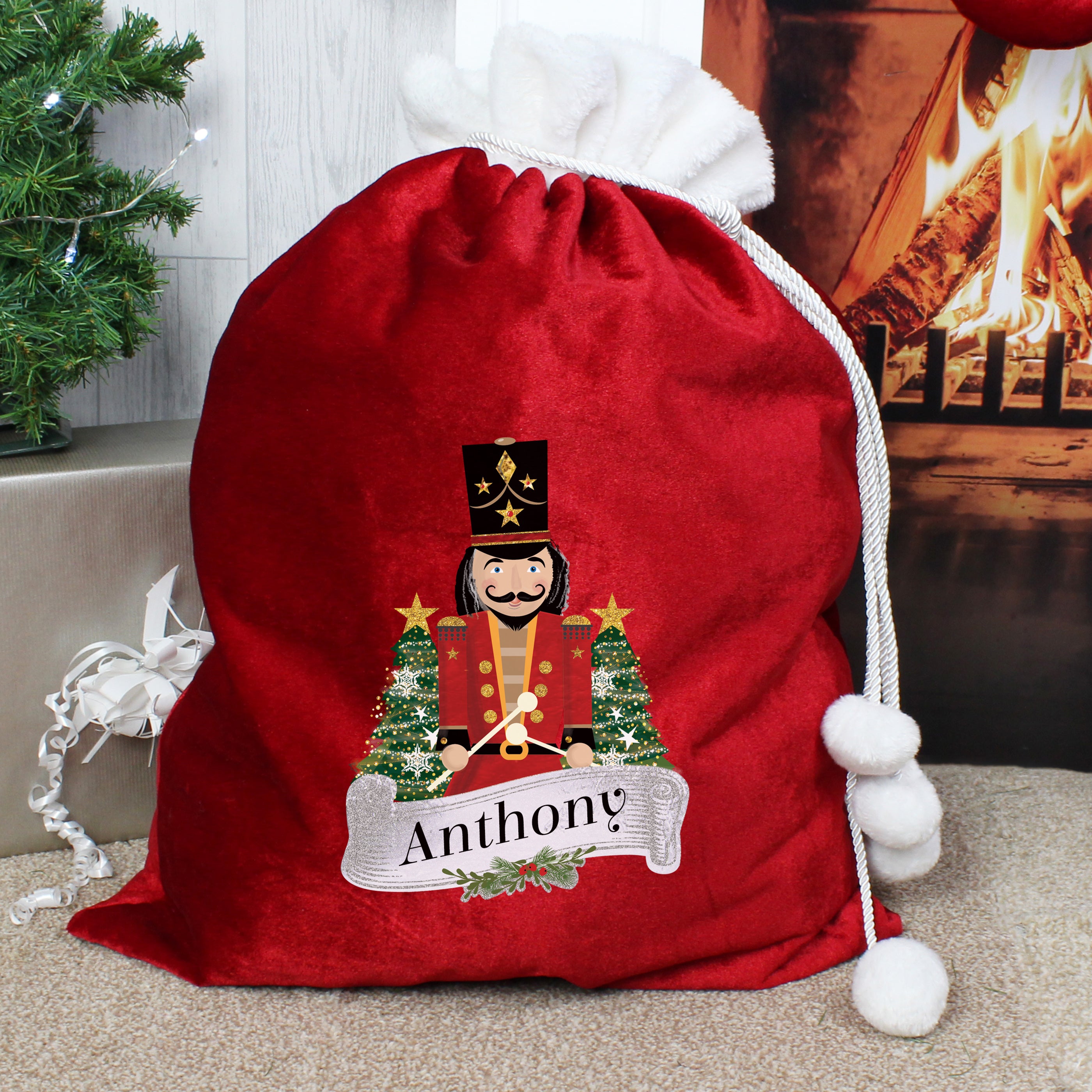 Personalised Red Nutcracker Sack