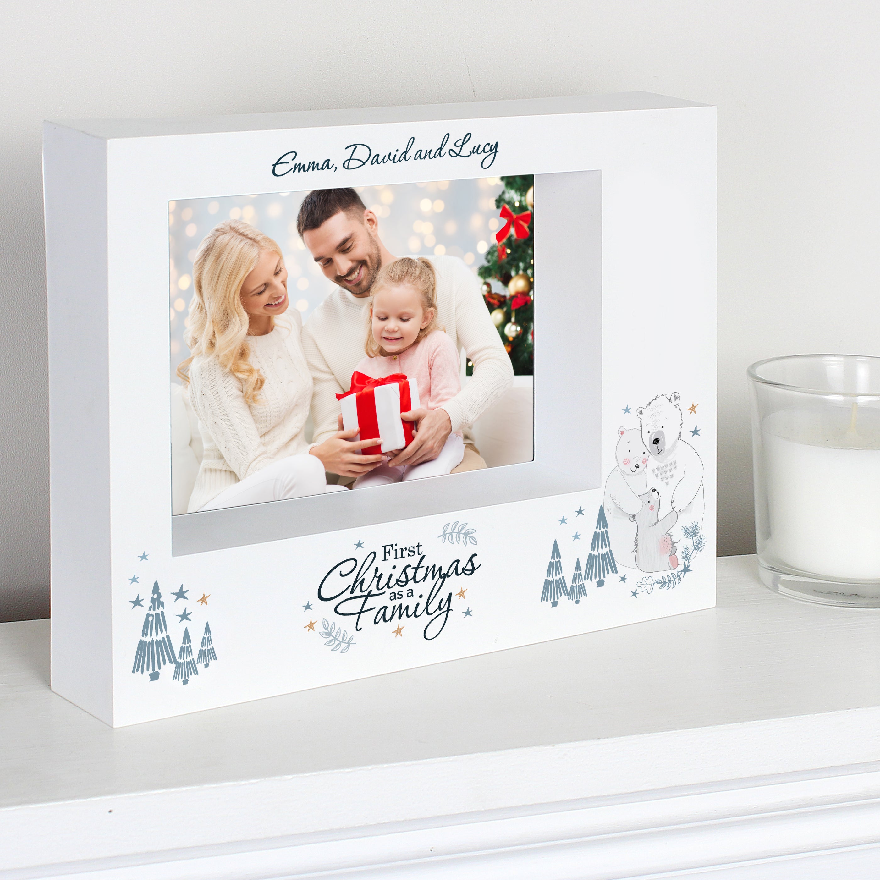 Personalised Polar Bear '1st Christmas As A Family' Frame