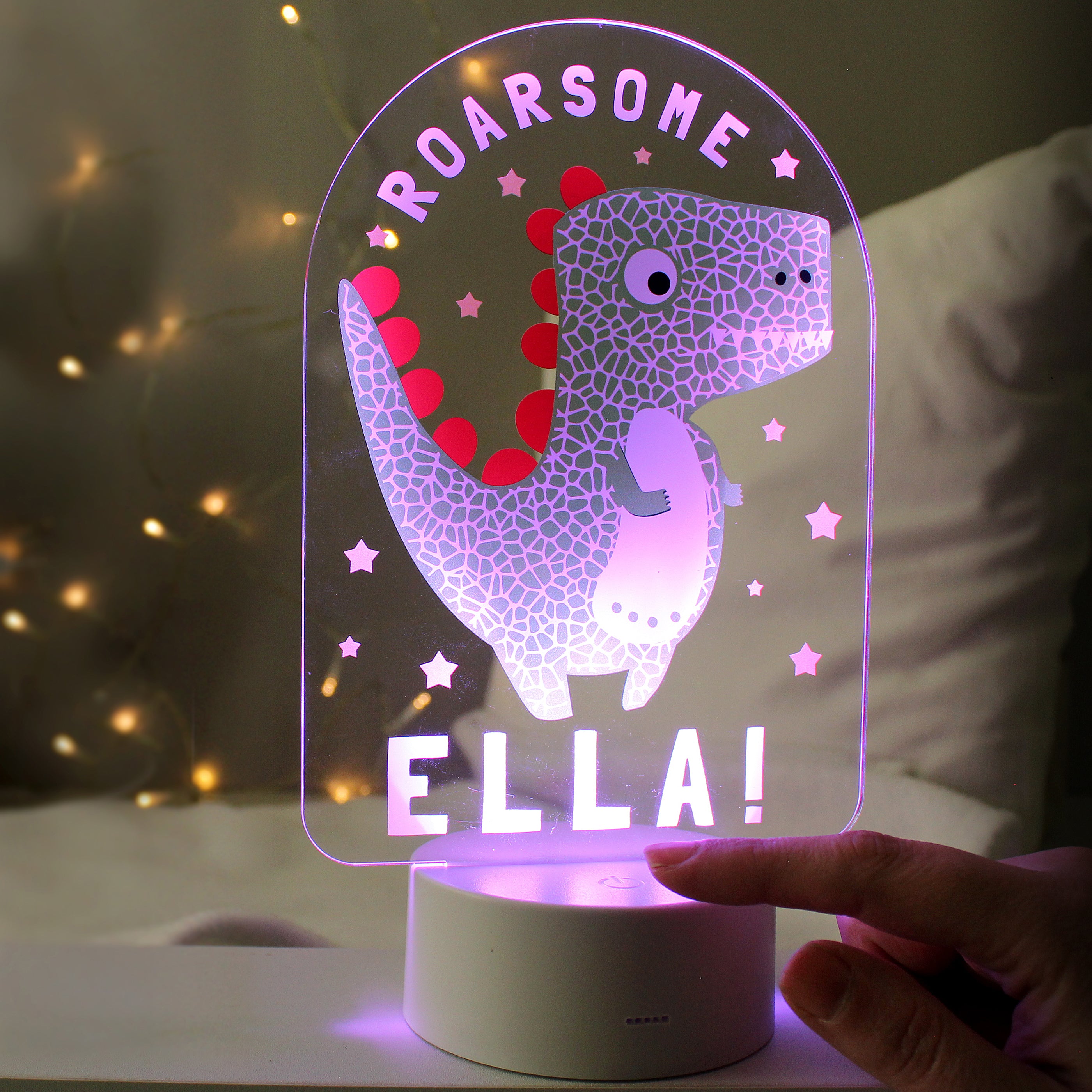 Personalised Roarsome Dinosaur LED Night Light Fun