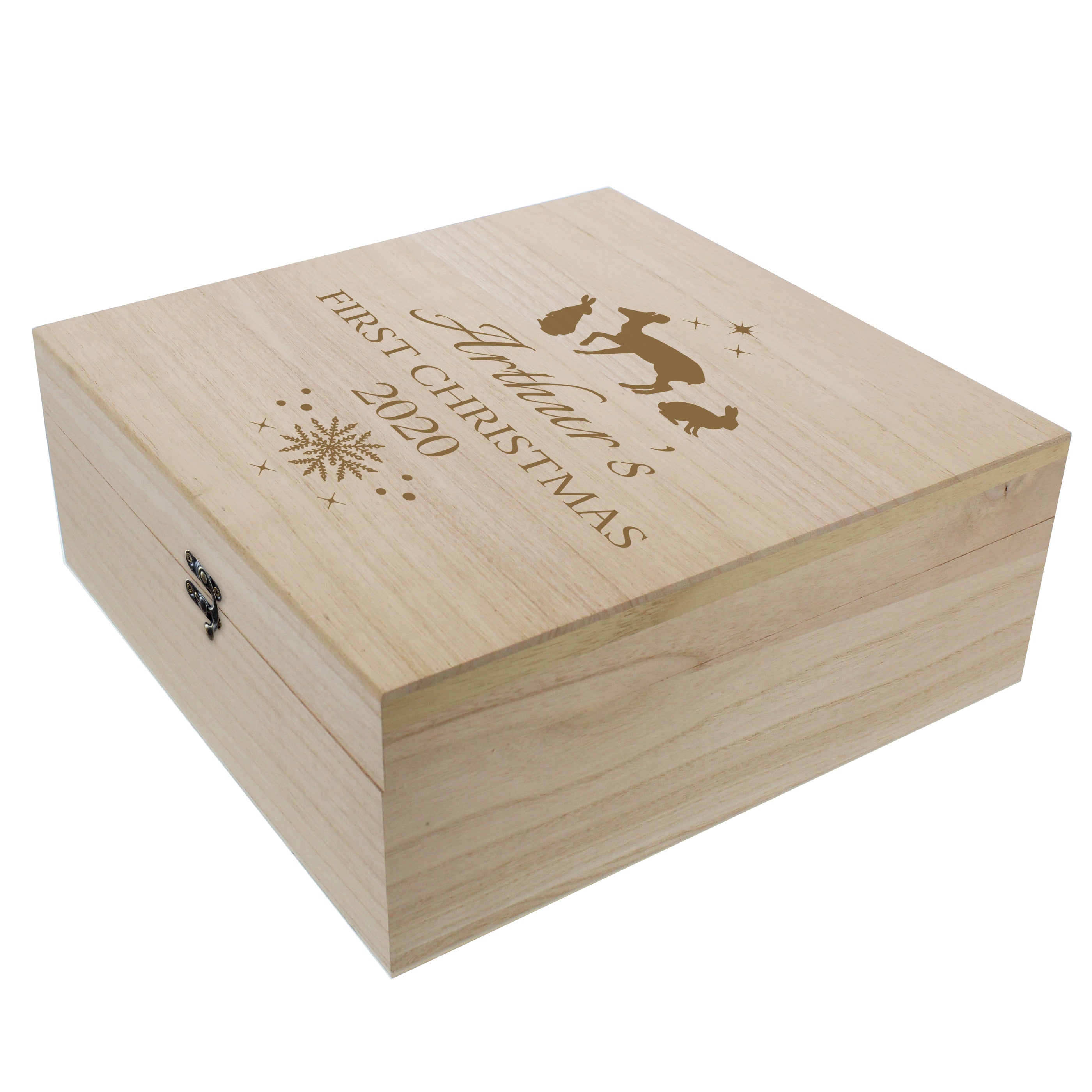 Personalised Christmas Wooden Keepsake Box