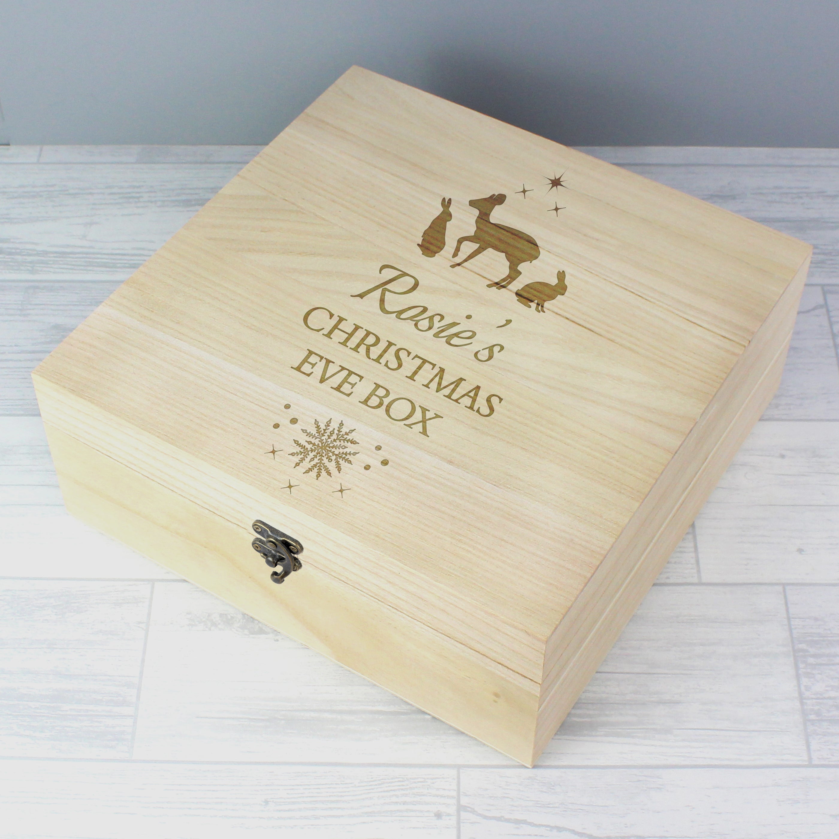 Personalised Christmas Wooden Keepsake Box