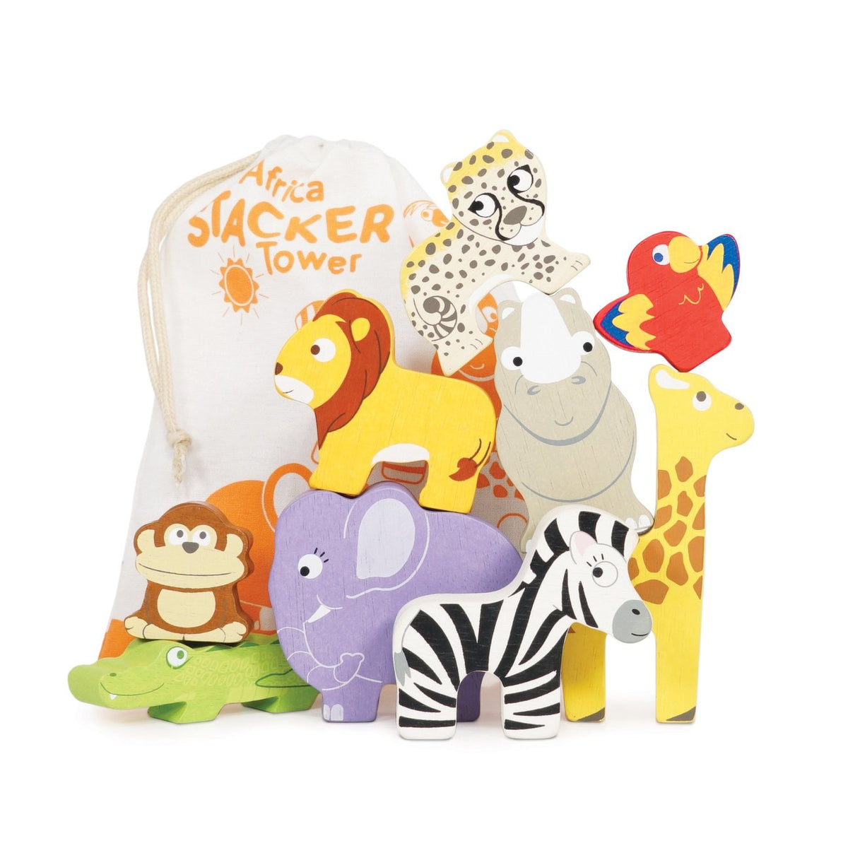 Africa Stacker Tower Bag: Educational Learning Toy